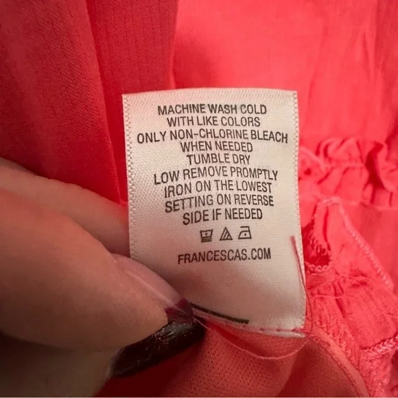 Mi Ami by Francesca’s Strappy Boho Ruffle Swing Dress Coral Pink Size Small VGUC - Picture 8 of 8